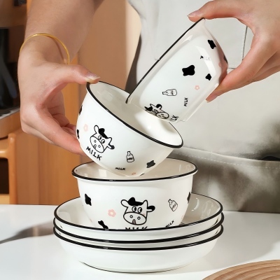 （特价）4.5寸甜心饭碗陶瓷碗家用米饭碗...