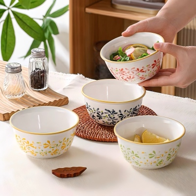 （特价）4.5寸甜心饭碗陶瓷碗家用米饭碗...