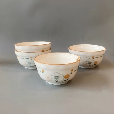 （特价）4.5寸甜心饭碗陶瓷碗家用米饭碗...