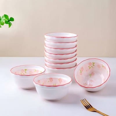 （特价）4.5寸甜心饭碗陶瓷碗家用米饭碗...